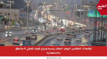 توقعات الطقس اليوم: أمطار رعدية ورياح قوية تغطي 6 مناطق بالسعودية